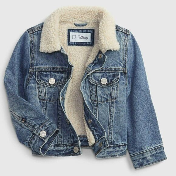 babyGap - 2T - Disney Minnie Mouse Sherpa Lined Denim Icon Jacket - Picture 2 of 9